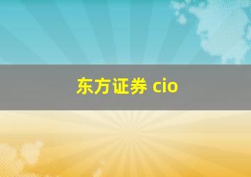 东方证券 cio